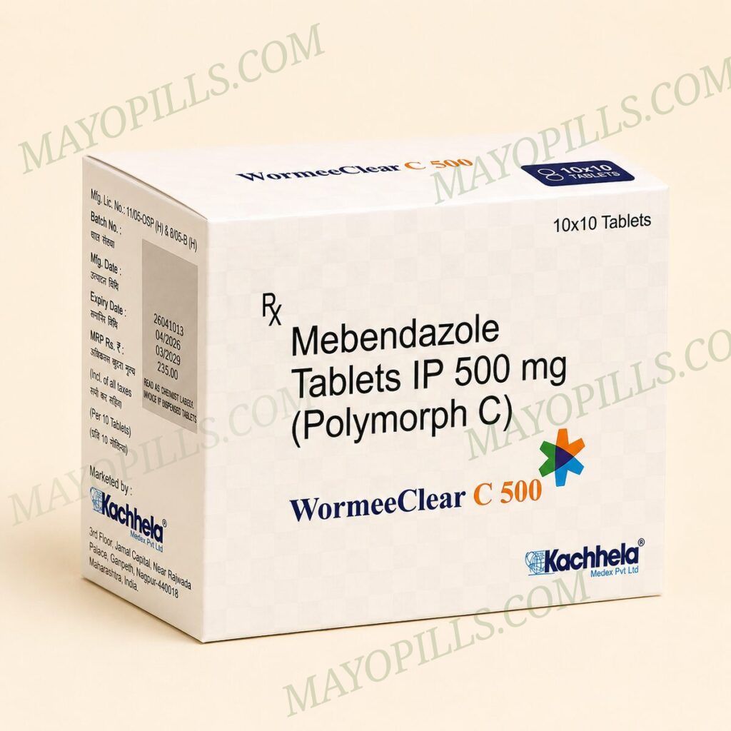 Wormeeclear C  500mg Tablets | Mebendazole 500 mg