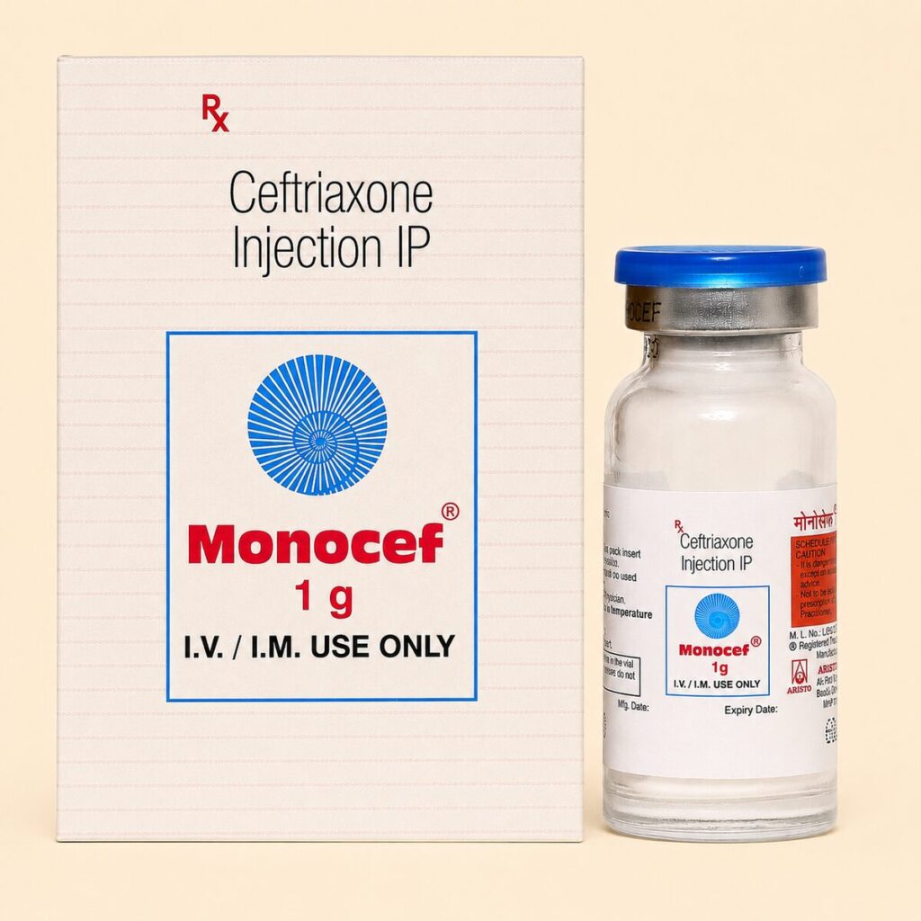 Monocef Ceftriaxone 1 gm Injection